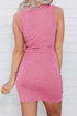 'Saffron' Cutout Round Neck Sleeveless Mini Dress - Celes Fashion